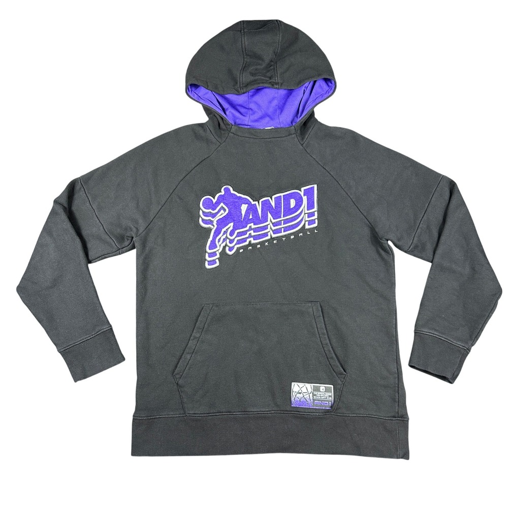 Vintage AND1 Basketball Official Brand For Ballers Hoodie Mens L Y2K Streetball